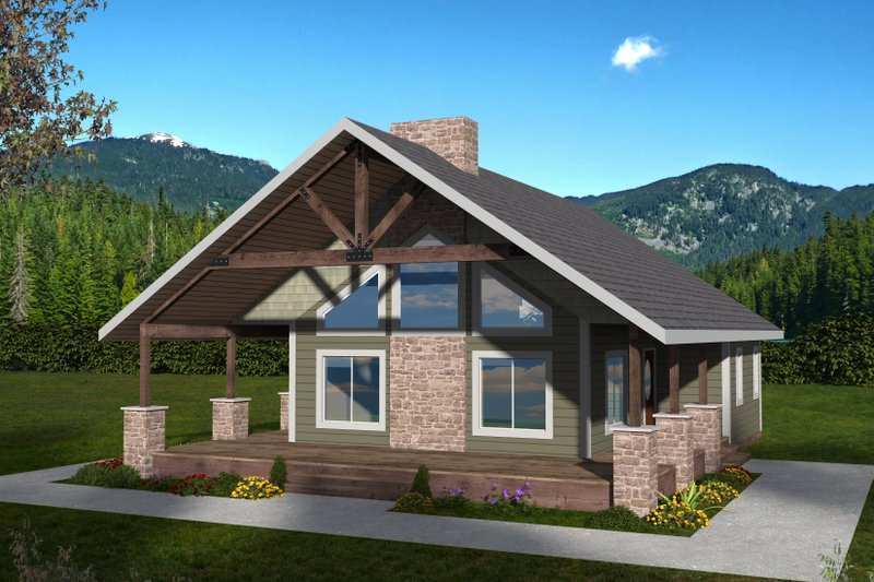 Dream House Plan - Cabin Exterior - Front Elevation Plan #117-1026