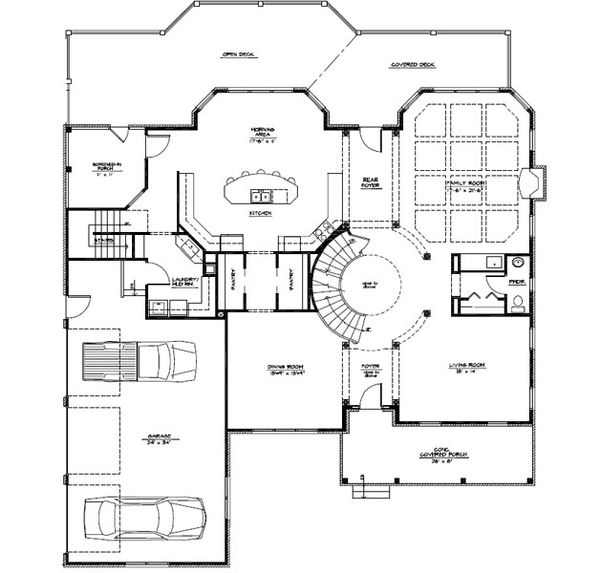 Craftsman Floor Plan - Main Floor Plan #123-114
