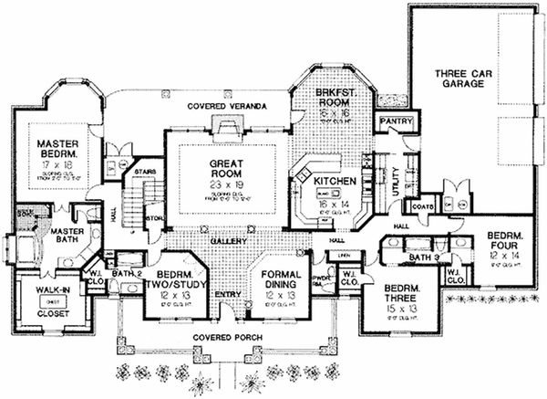 House Plan Design - European Floor Plan - Main Floor Plan #310-503