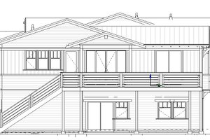 Exterior - Rear Elevation for Craftsman House Plan #895-155 - 4 bed, 2.5 bath
