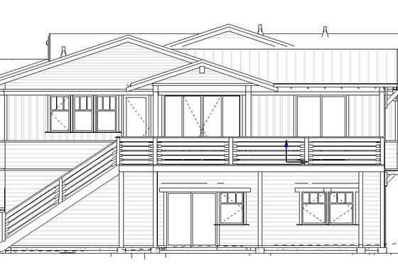 Exterior - Rear Elevation for Craftsman House Plan #895-155 - 4 bed, 2.5 bath