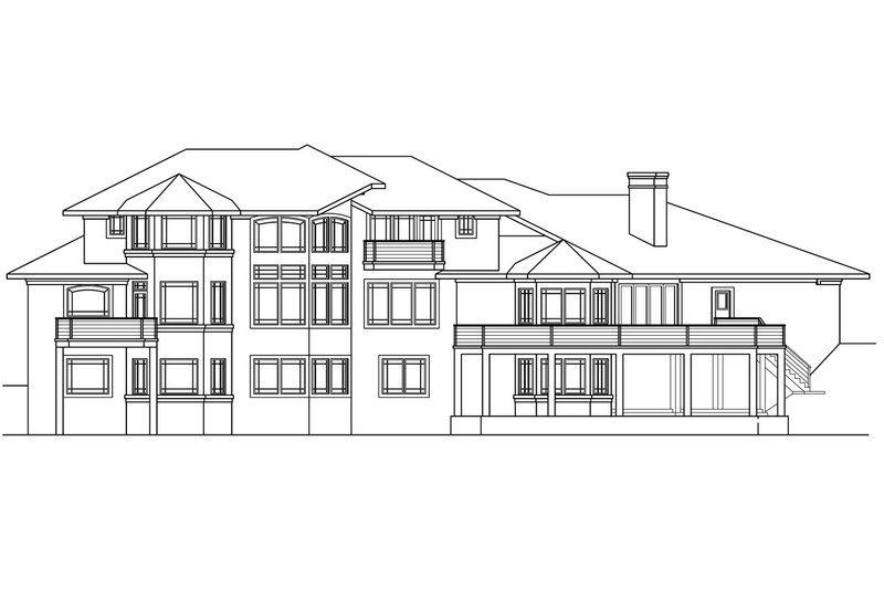 Home Plan - Exterior - Rear Elevation for Craftsman House Plan #124-393 - 4 bed, 4.5 bath
