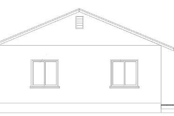 Exterior - Rear Elevation for Ranch House Plan #1-172 - 2 bed, 1.5 bath