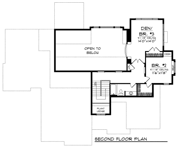 Architectural House Design - European Floor Plan - Upper Floor Plan #70-720