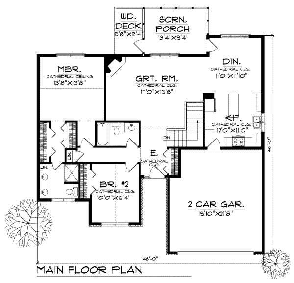 Home Plan - Traditional Floor Plan - Main Floor Plan #70-116