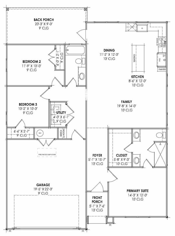 Home Plan - Floor Plan - Main Floor for Country House Plan #1096-191 - 3 bed, 2 bath