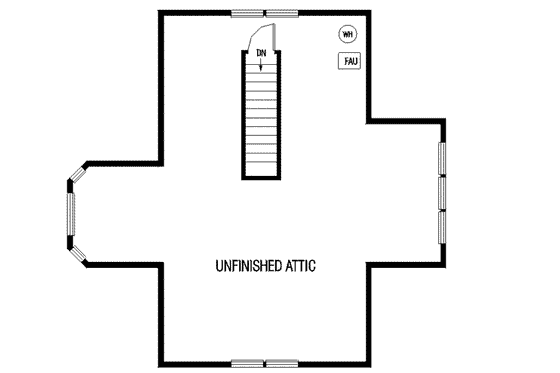 Floor Plan - Other Floor for Traditional House Plan #60-570 - 2 bed, 1 bath