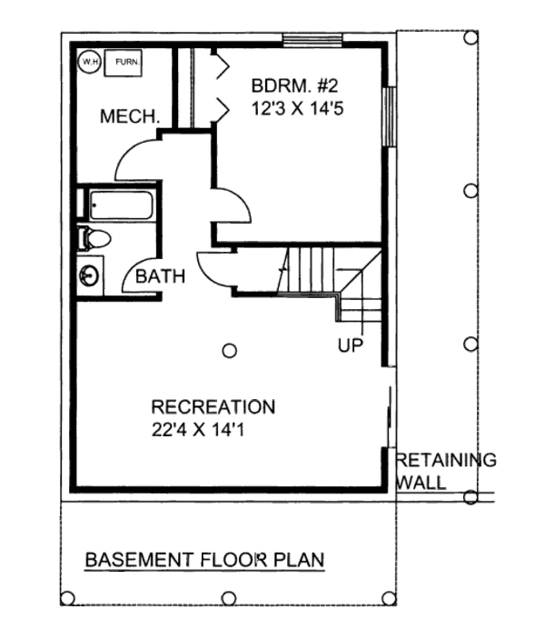 House Blueprint - Log Floor Plan - Lower Floor Plan #117-604