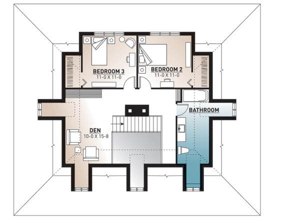 Dream House Plan - Country Floor Plan - Upper Floor Plan #23-2091