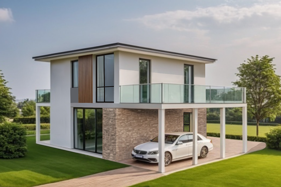 Exterior - Rear Elevation for Contemporary House Plan #542-23 - 3 bed, 3 bath