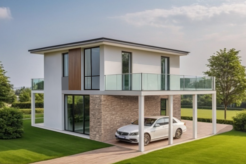 House Blueprint - Exterior - Rear Elevation for Contemporary House Plan #542-23 - 3 bed, 3 bath