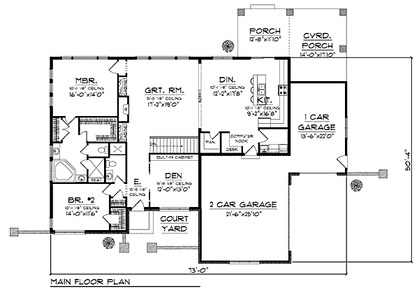 Home Plan - Modern Floor Plan - Main Floor Plan #70-932