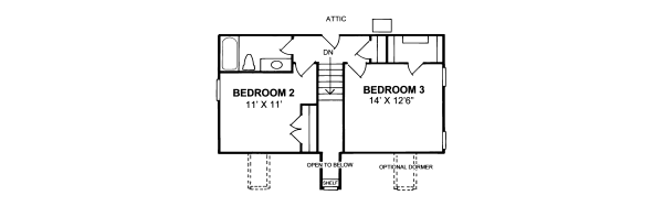 House Plan Design - Country Floor Plan - Upper Floor Plan #20-318
