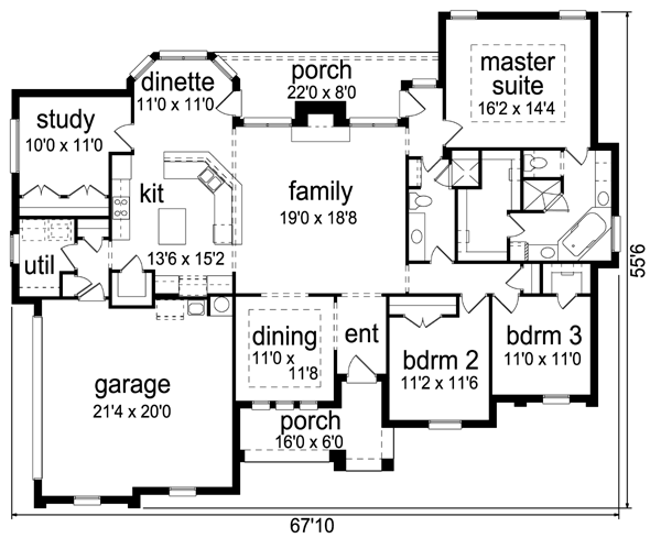 Dream House Plan - Traditional Floor Plan - Main Floor Plan #84-501