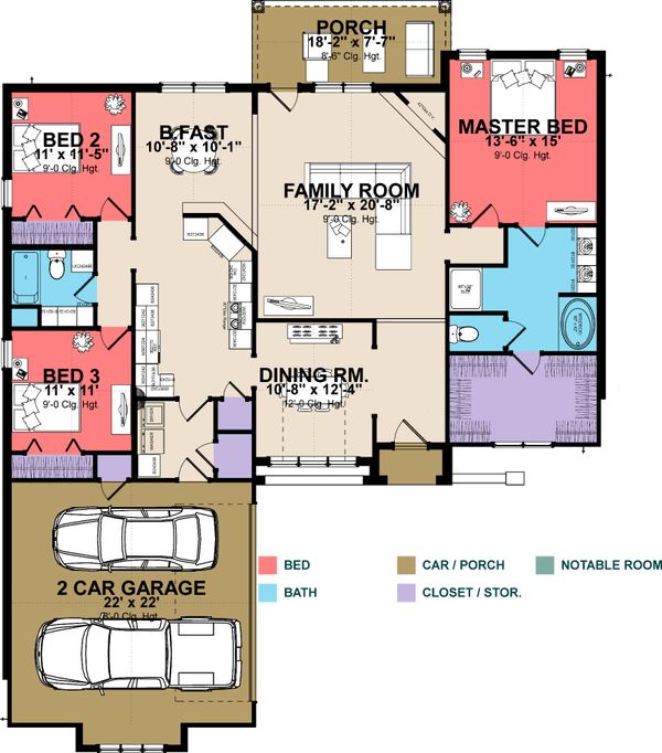 House Plan Design - European Floor Plan - Main Floor Plan #63-256