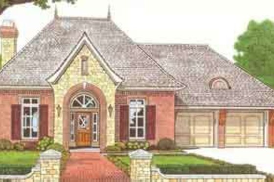 Exterior - Front Elevation for European House Plan #310-312 - 3 bed, 2.5 bath