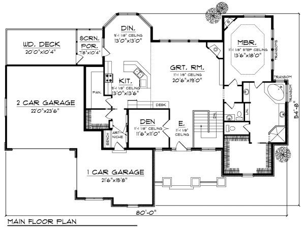 House Plan Design - European Floor Plan - Main Floor Plan #70-885
