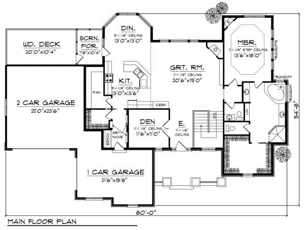 Home Plan - European Floor Plan - Main Floor Plan #70-885