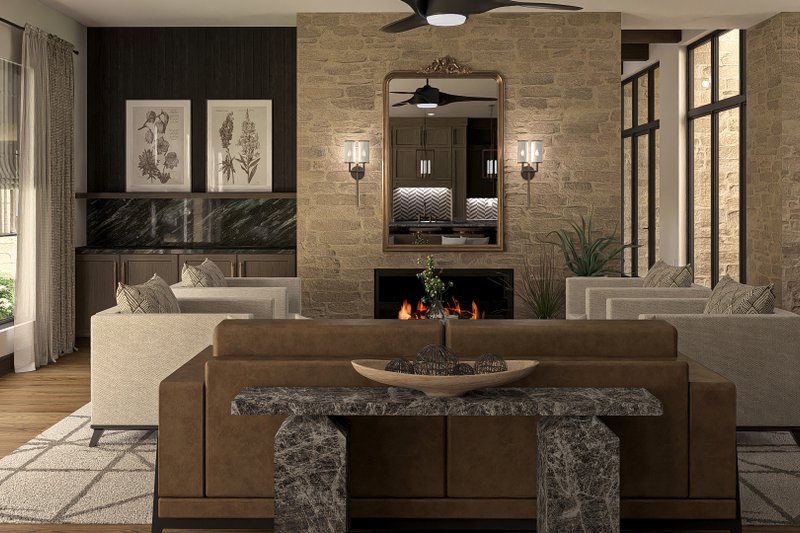 Home Plan - Interior - Family Room 3 for Southern House Plan #455-401 - 3 bed, 2.5 bath