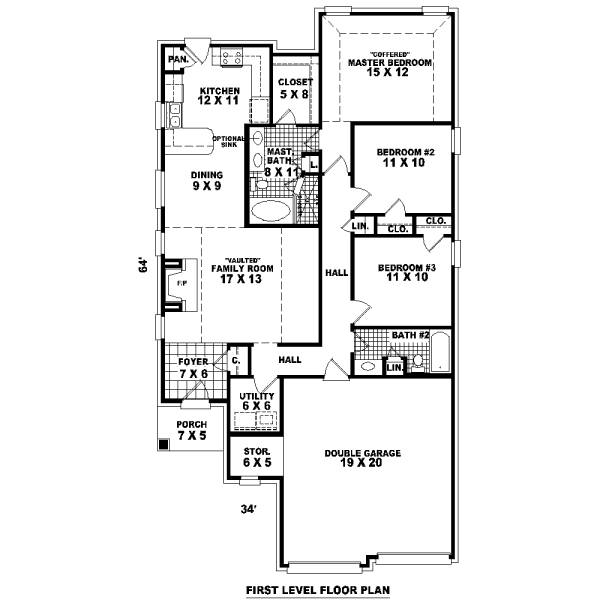 Traditional Floor Plan - Main Floor Plan #81-13670