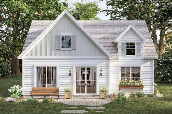 Exterior - Front Elevation 3 for Traditional House Plan #455-801 - 1 bed, 1 bath