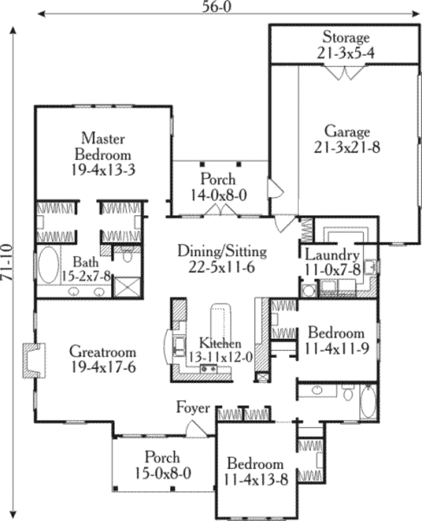 Home Plan - Traditional Floor Plan - Main Floor Plan #406-272