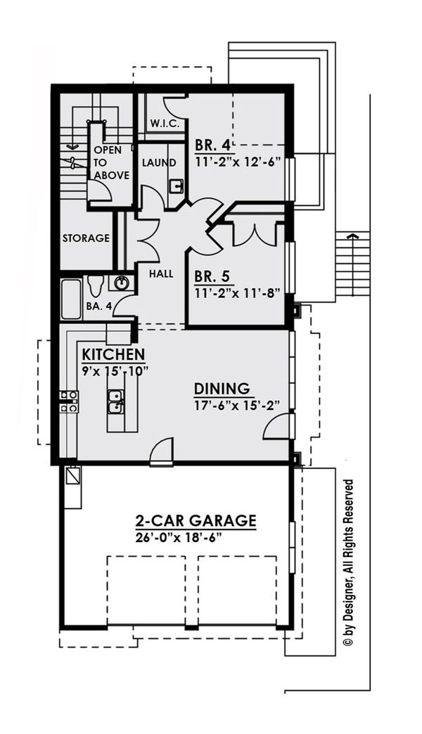 Home Plan - Contemporary Floor Plan - Lower Floor Plan #1066-33
