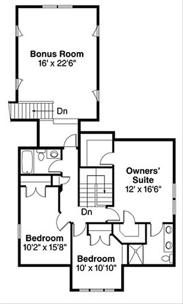 Home Plan - Craftsman Floor Plan - Upper Floor Plan #124-204