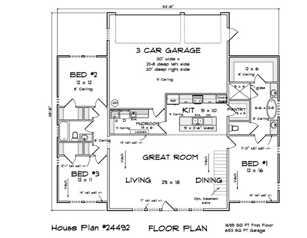Modern Floor Plan - Main Floor Plan #513-2285