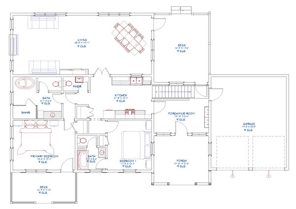 House Blueprint - Farmhouse Floor Plan - Main Floor Plan #1109-26