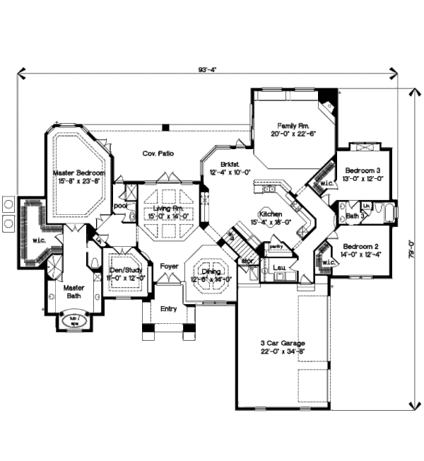 European Floor Plan - Main Floor Plan #135-175