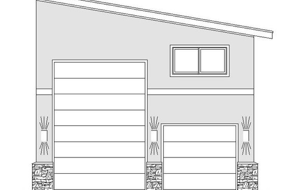 Exterior - Front Elevation 3 for Contemporary House Plan #932-246, 0 bath