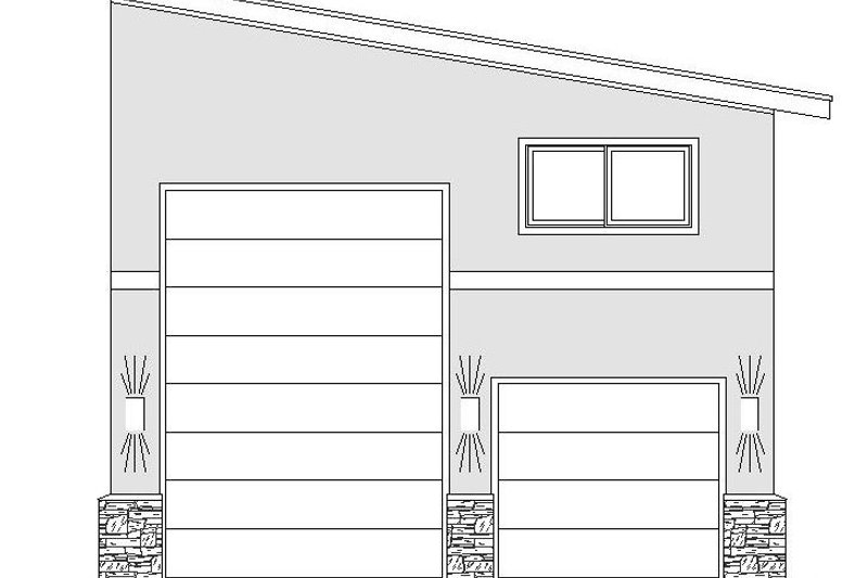 House Blueprint - Exterior - Front Elevation 3 for Contemporary House Plan #932-246, 0 bath