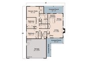 Ranch Style House Plan - 3 Beds 2 Baths 1369 Sq/Ft Plan #124-879 