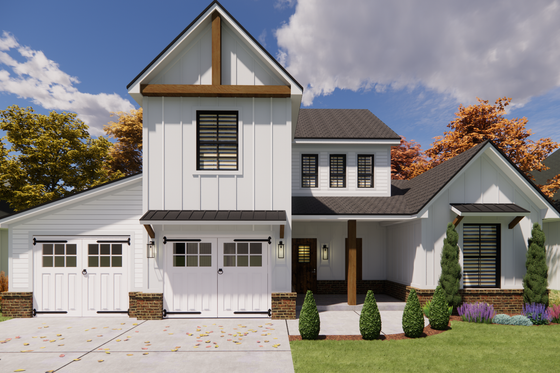 Four-Bedroom Farmhouse Plan