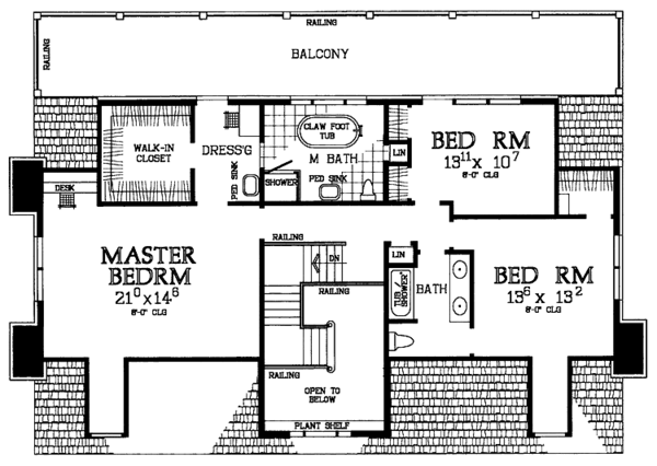 Home Plan - Classical Floor Plan - Upper Floor Plan #72-979