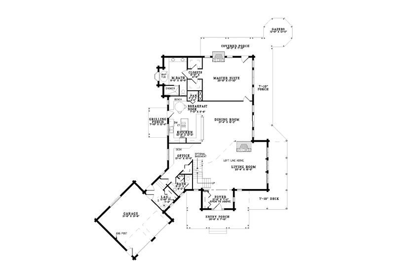 Home Plan - Floor Plan - Main Floor for Log House Plan #17-2940 - 3 bed, 3.5 bath