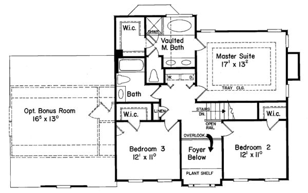 House Design - Colonial Floor Plan - Upper Floor Plan #927-123