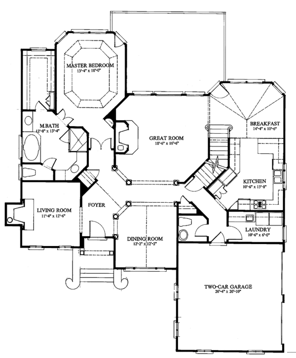 Home Plan - European Floor Plan - Main Floor Plan #429-62