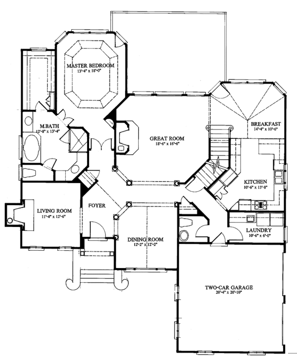 Dream House Plan - European Floor Plan - Main Floor Plan #429-62