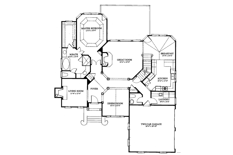 Dream House Plan - Floor Plan - Main Floor for European House Plan #429-62 - 4 bed, 3.5 bath
