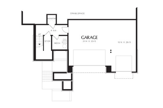 Floor Plan - Lower Floor for Modern House Plan #48-613 - 4 bed, 4 bath