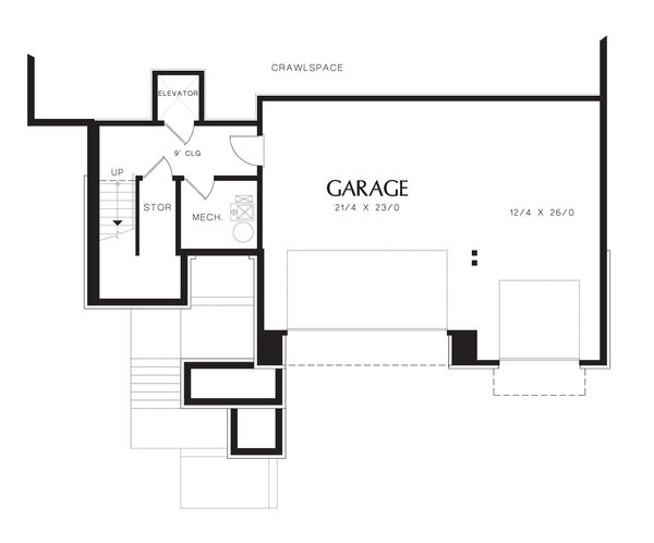 Architectural House Design - Modern Floor Plan - Lower Floor Plan #48-613