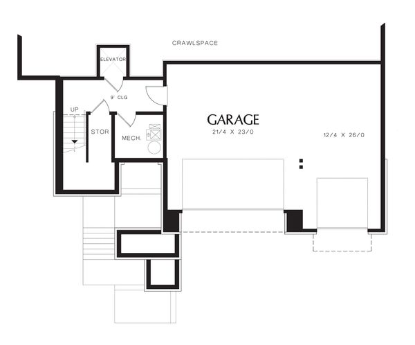 Modern Floor Plan - Lower Floor Plan #48-613