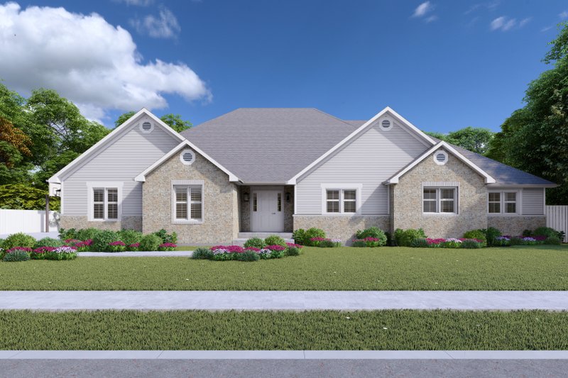 Dream House Plan - Ranch Exterior - Front Elevation Plan #1060-298