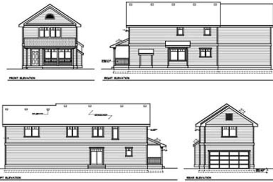 Exterior - Rear Elevation for Cottage House Plan #100-406 - 3 bed, 2.5 bath