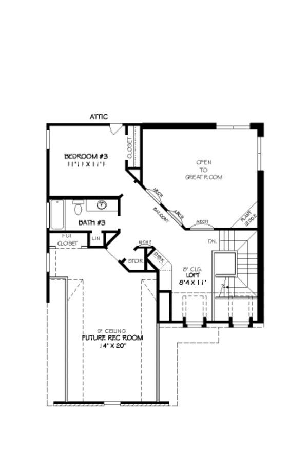 European Floor Plan - Upper Floor Plan #424-137