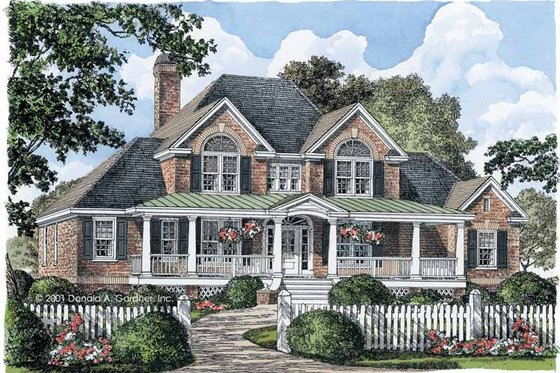 Exterior - Front Elevation 3 for Country House Plan #929-527 - 4 bed, 3.5 bath