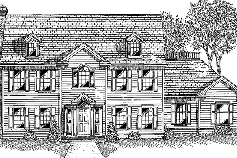 Dream House Plan - Colonial Exterior - Front Elevation Plan #994-23