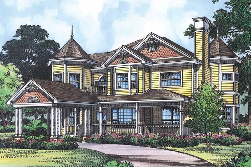 Dream House Plan - Exterior - Front Elevation 4 for Victorian House Plan #417-668 - 4 bed, 2.5 bath